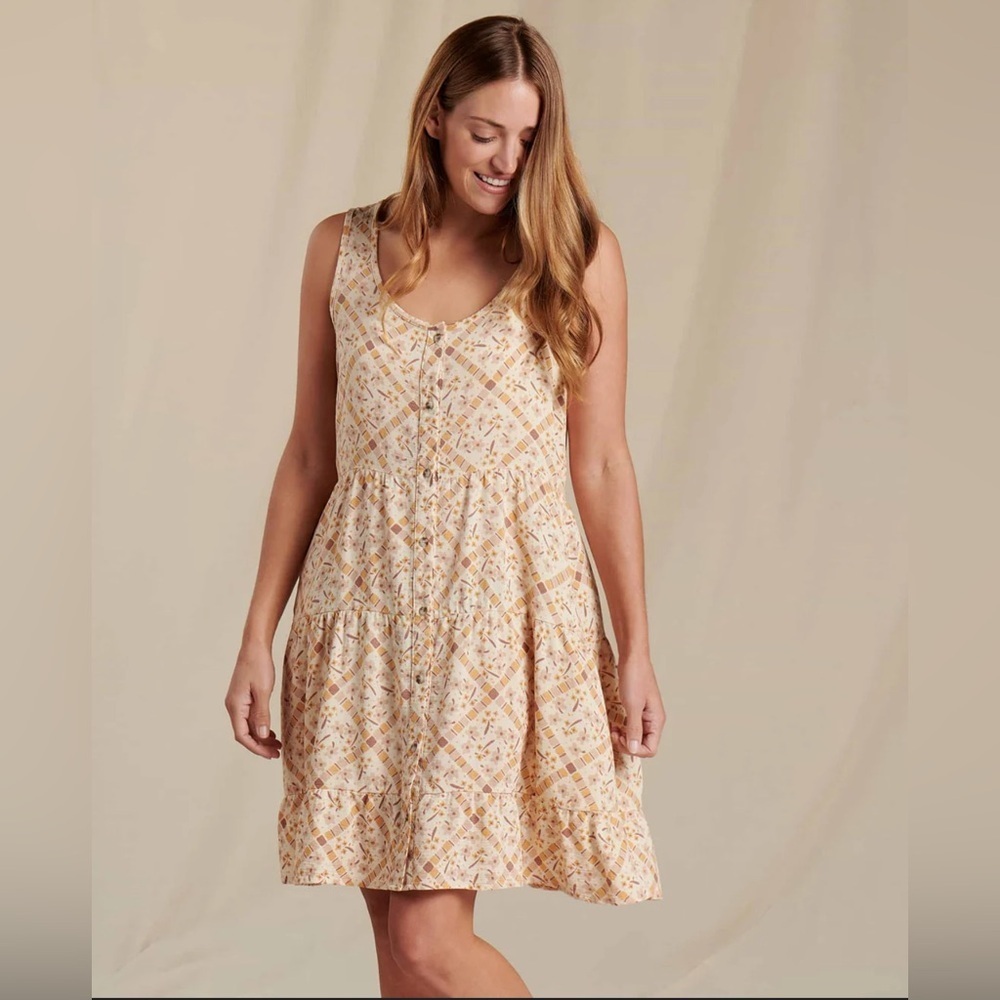 NWT‎ Toad&Co Manzana Tiered Sleeveless Dress in Floral Salt
Quilt Print Large